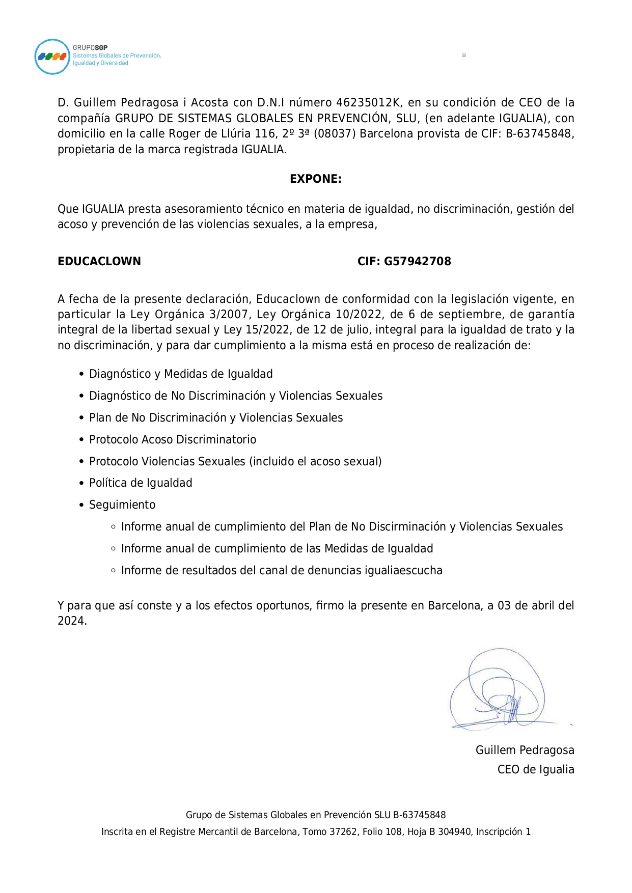 Plan de Igualdad